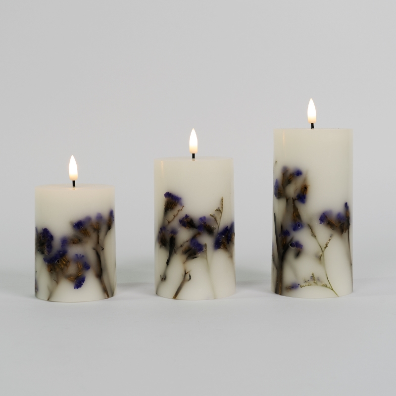 Purple floral candles